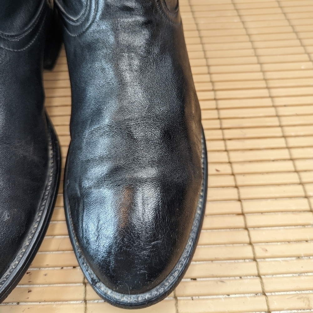 Cowtown men's sz 8EE black leather cowboy Western Boots - Picture 4 of 10